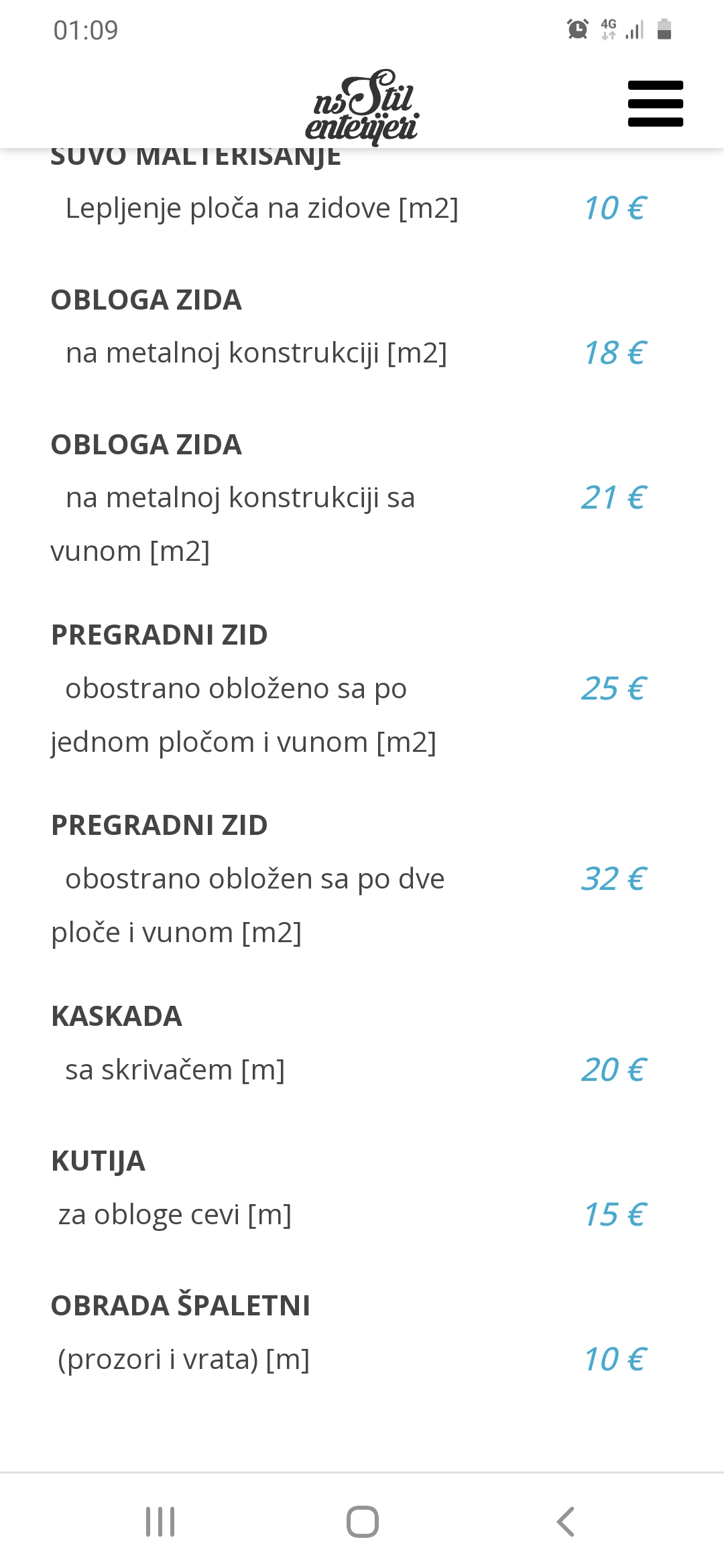 SVE VRSTE MOLERAJA I UNUTRASNJIH RADOVA.