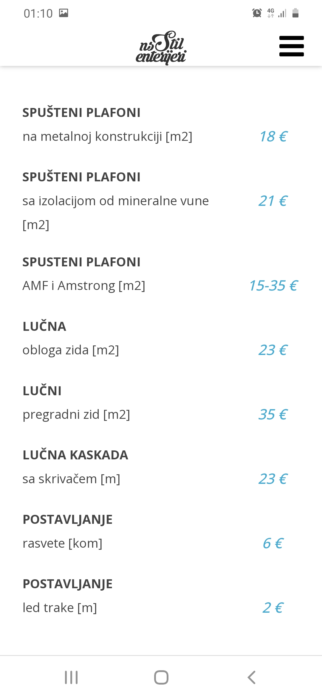 SVE VRSTE MOLERAJA I UNUTRASNJIH RADOVA.