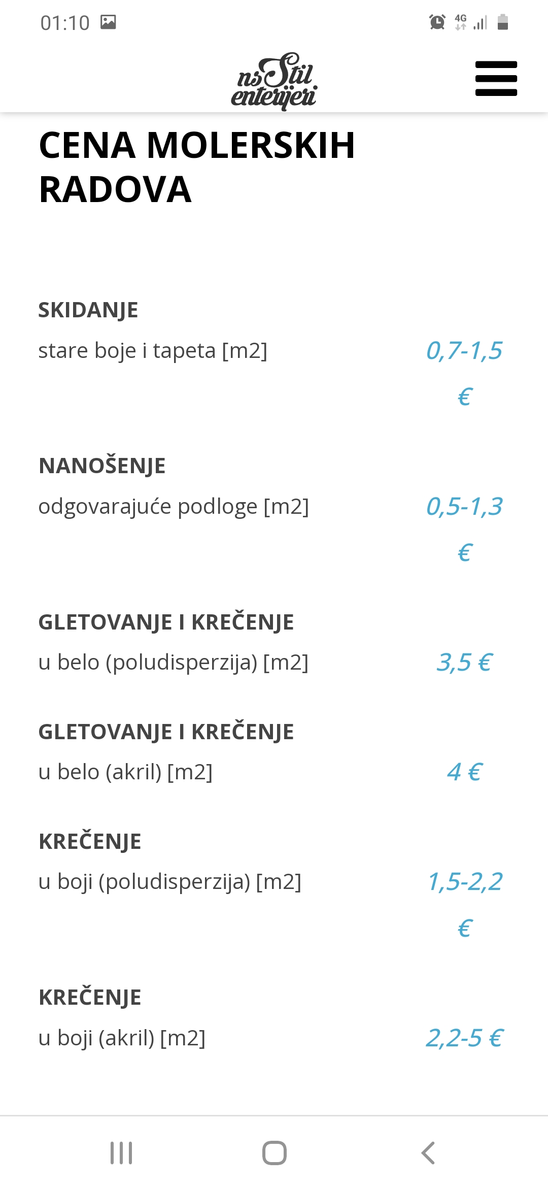 SVE VRSTE MOLERAJA I UNUTRASNJIH RADOVA.