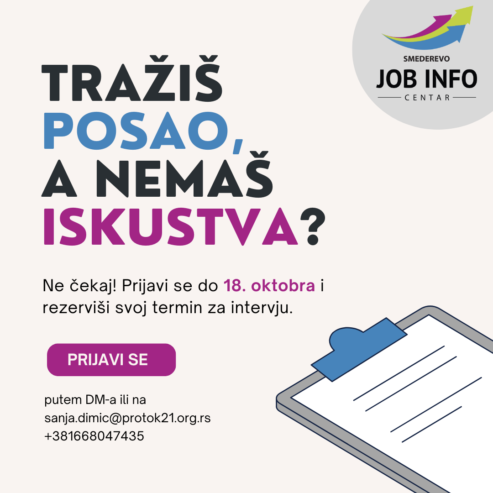 Job info centar Smederevo – Plaćena obuka za različita zanimanja i mogućnost zaposlenja!
