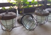 4 vintage industrijske lampe marke Polam Wilkasy